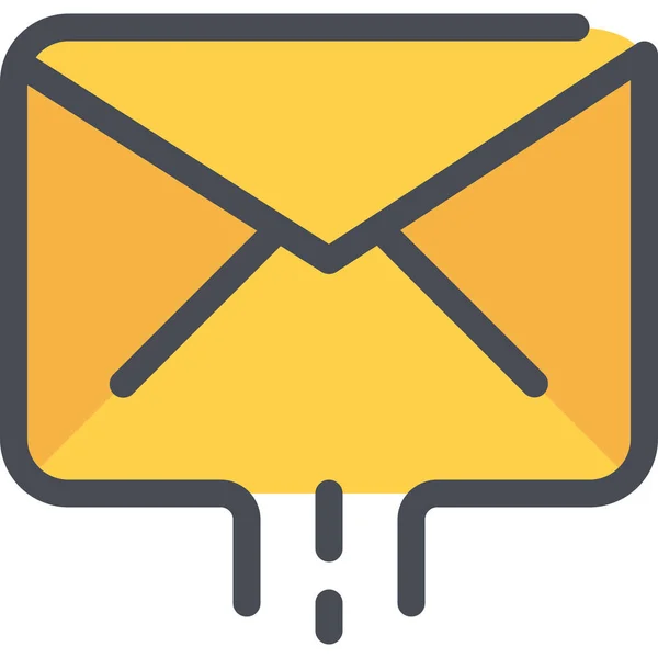 Comunicación Icono Carta Correo Electrónico Estilo Esquema Rellenado — Vector de stock