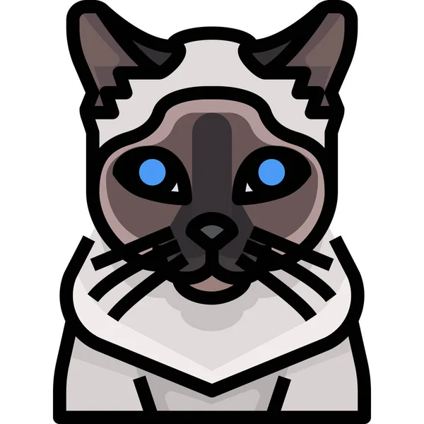 Animal Avatar Cat Icon Filled Outline Style — 스톡 벡터