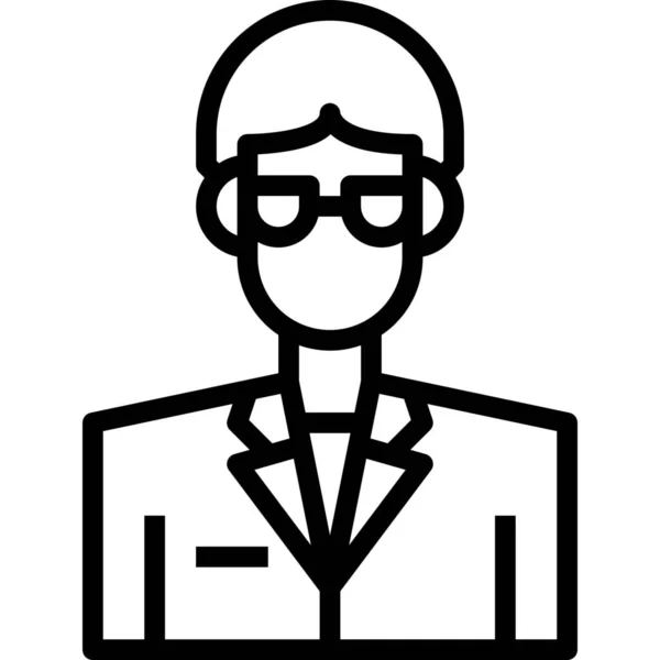 Avatar Médecin Icône Masculine Dans Style Outline — Image vectorielle