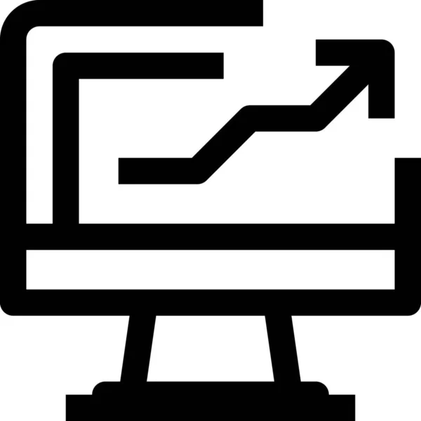 Ikona Urządzenia Komputerowego Biznesu Zarysie Stylu — Wektor stockowy