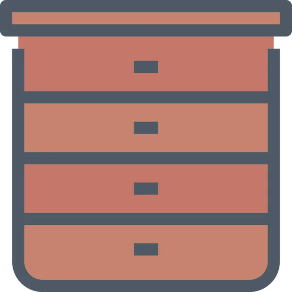Иконка Мебели Ящика Стиле Заполненный Контур — стоковый вектор