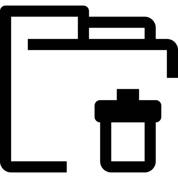 Archiv Papierkorb Symbol Outline Stil — Stockvektor