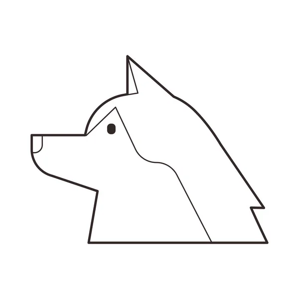 阿拉斯加犬种图标的轮廓风格 — 图库矢量图片