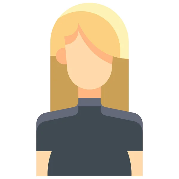 Avatar Icono Gente Femenina Estilo Plano — Vector de stock