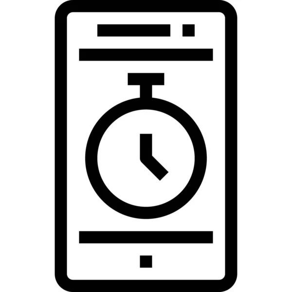 Icône Horloge Affaires Dans Style Outline — Image vectorielle