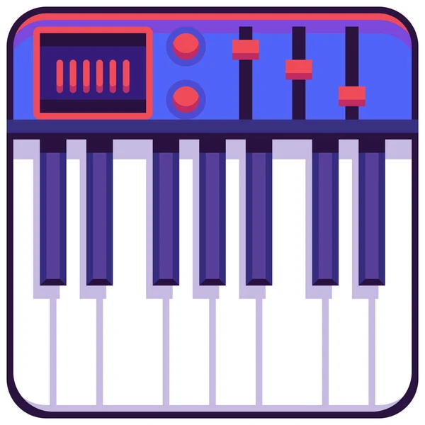 Electronics Instrument Keyboard Icon Flat Style — Stock Vector