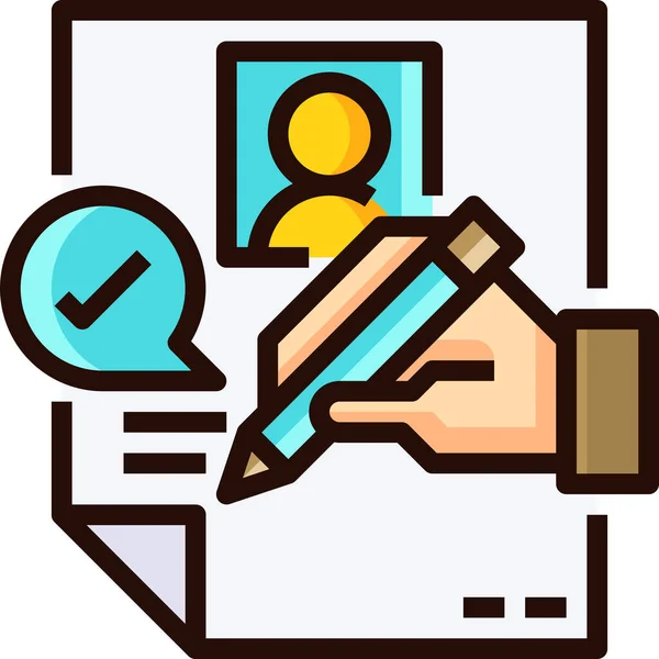 Pictogram Contractdocument Ondertekening — Stockvector