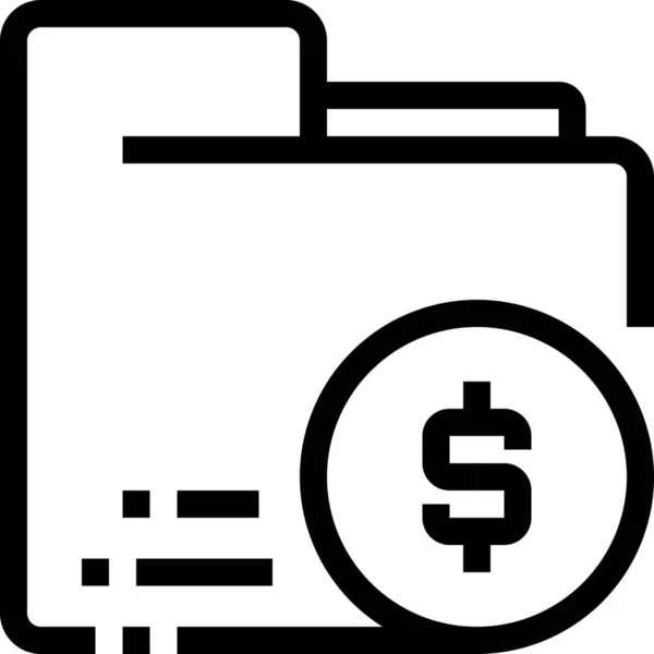 Ikona Financování Obchodních Dokumentů Stylu Osnovy — Stockový vektor