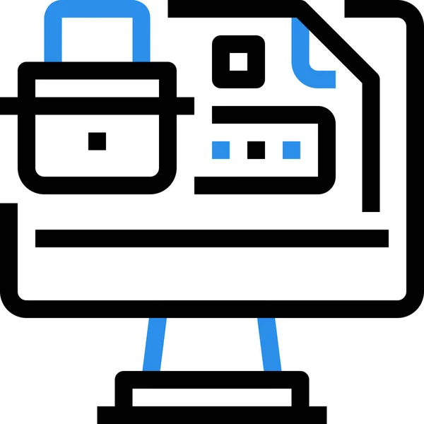 Dator Dokument Inloggning Ikon Disline Stil — Stock vektor