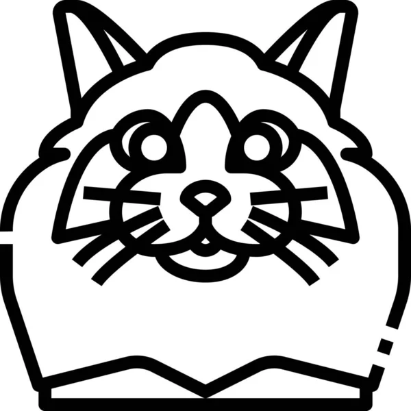 Ζώο Είδωλο Γάτα Avatar Στυλ Περίγραμμα — Διανυσματικό Αρχείο