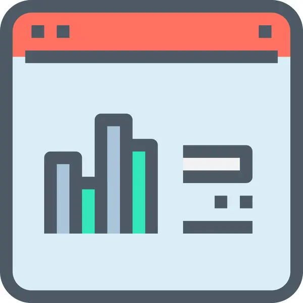 Google Business Data Icon Filled Outline Style — 스톡 벡터