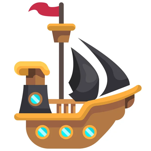 Piraten Ikone Flachen Stil — Stockvektor