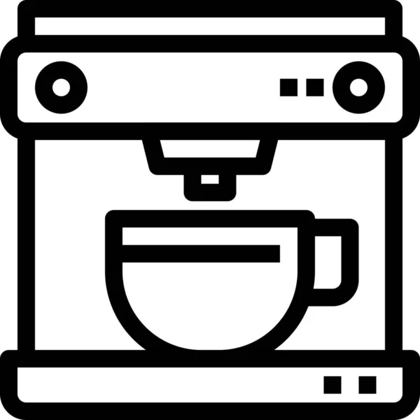 Cafe Koffie Drinken Pictogram Grote Lijnen Stijl — Stockvector