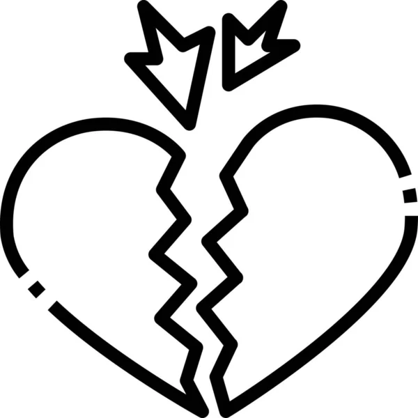 Broken Heart Hurt Icon — Stock Vector