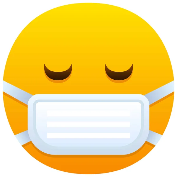 Ikon Emoticon Emoji Masker - Stok Vektor