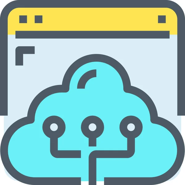Icône Données Cloud Connect Dans Style Contour Rempli — Image vectorielle