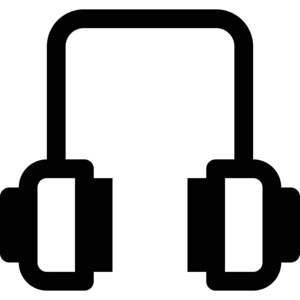 Icono Medios Auriculares Audio Estilo Esquema — Vector de stock