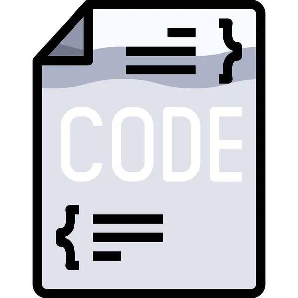 Codificación Código Desarrollar Icono Estilo Contorno Lleno — Archivo Imágenes Vectoriales