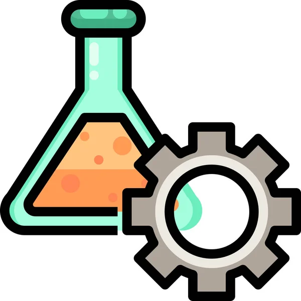 Bioteknik Kugghjul Vetenskap Ikon — Stock vektor