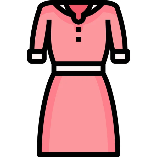Ubrania Sukienka Ikona Femenine — Wektor stockowy