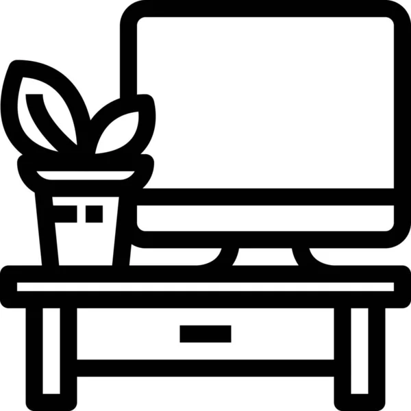 Geräte Schreibtischmöbel Ikone Umriss Stil — Stockvektor