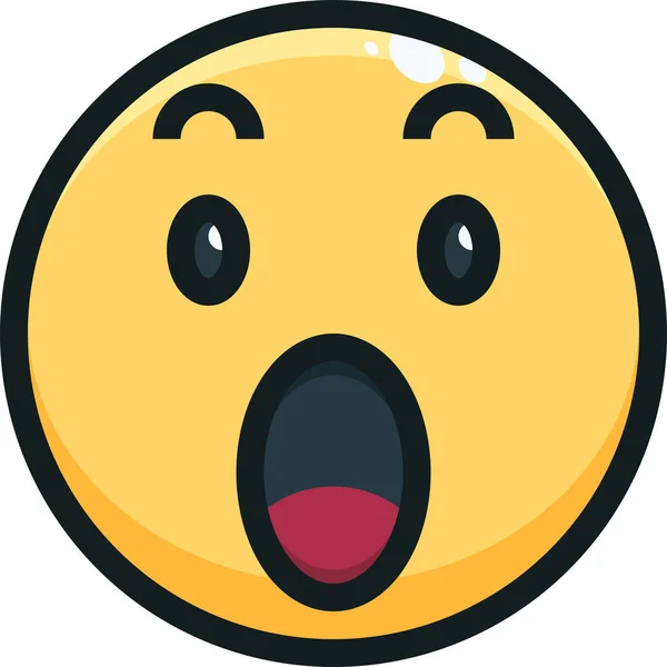 Emoji Συναισθηματική Εικόνα Συγκίνηση Γεμάτο Στυλ Περίγραμμα — Διανυσματικό Αρχείο