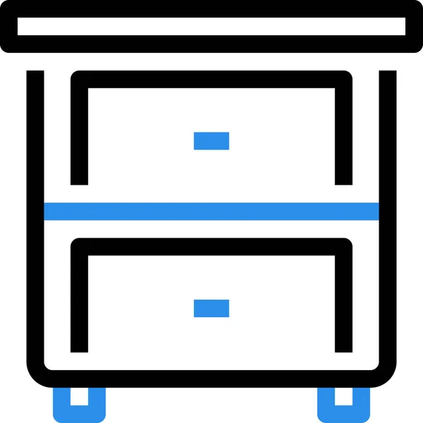 Icône Meubles Tiroir Décoration Dans Style Contour — Image vectorielle