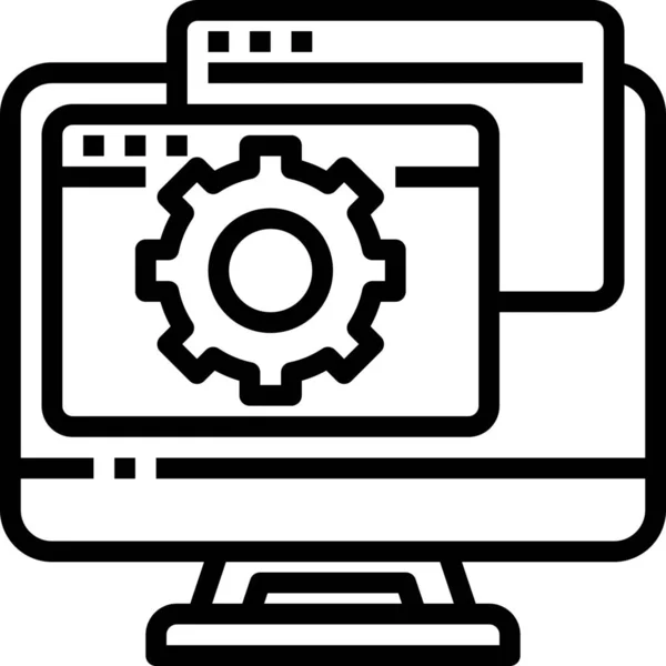 Configurações Otimização Ícone Computador —  Vetores de Stock