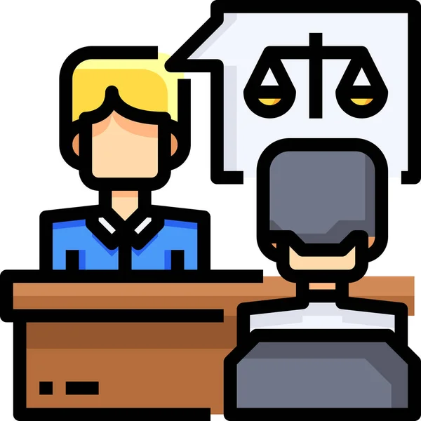 Lawyer Professions Court Icon — Stock Vector