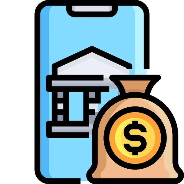 Dinero Pago Icono Bancario — Vector de stock