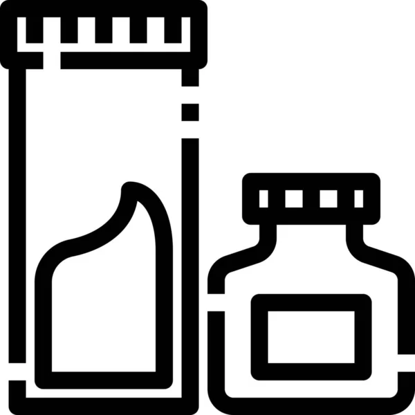 Bottle Experiment Flask Icon Outline Style — Stock Vector