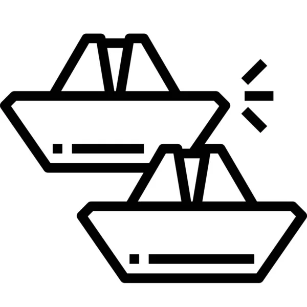 春カテゴリーの紙船アイコン — ストックベクタ