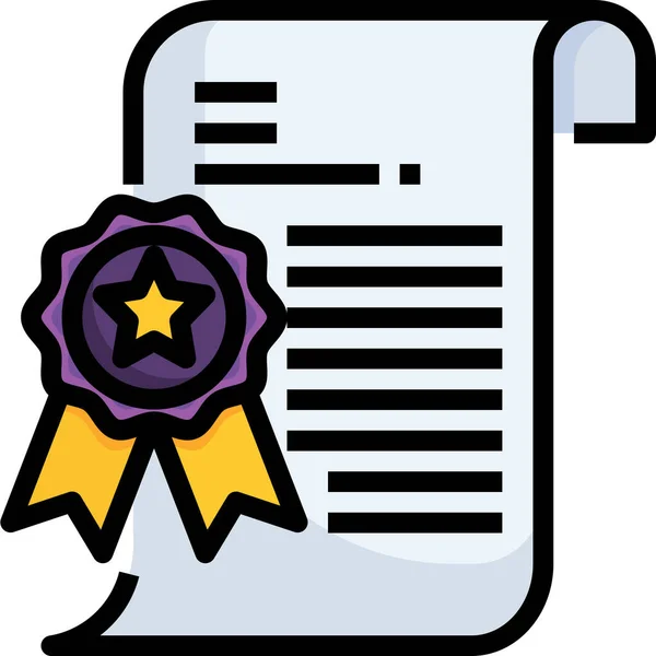 Diploma Badge Icona Del Certificato — Vettoriale Stock