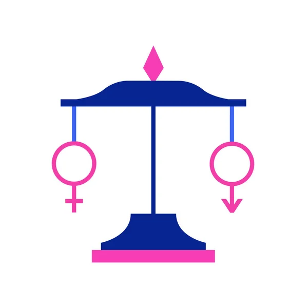 平等女权运动平庸风格的性别图标 — 图库矢量图片