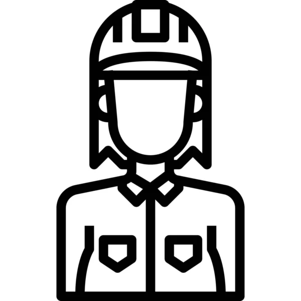 Аватар Женщины Люди Значок Стиле Абрис — стоковый вектор
