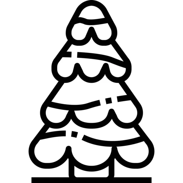 Икона Природы Рождественского Леса Стиле Наброска — стоковый вектор