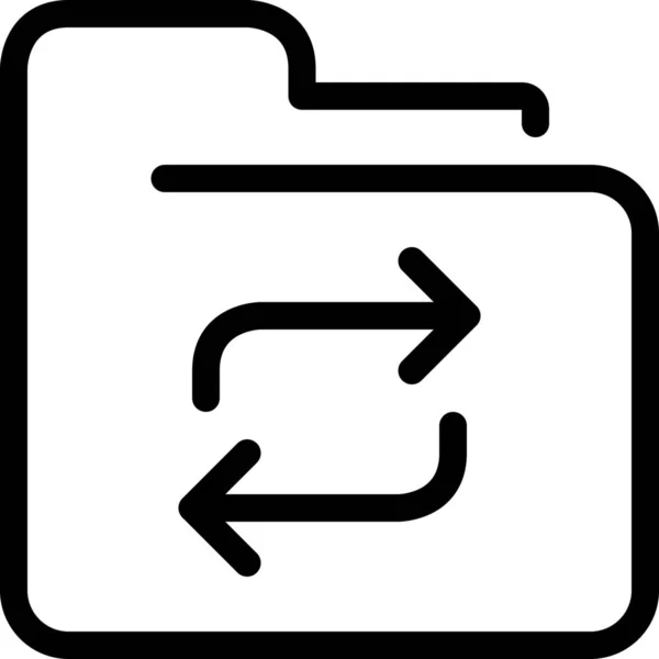 Ikona Výměny Dokumentů Šipkami Stylu Osnovy — Stockový vektor