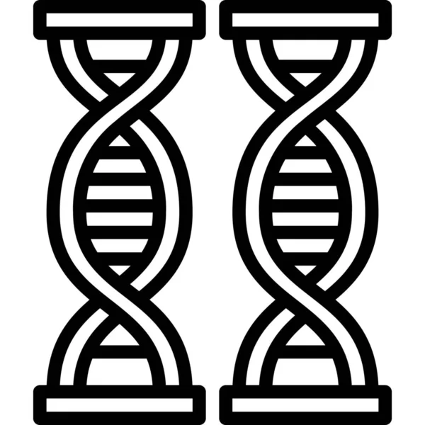 Dna Kromosom Genetik Ikon — Stock vektor