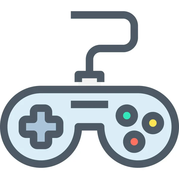 Controlador Entretenimiento Icono Del Juego Estilo Contorno Lleno — Vector de stock