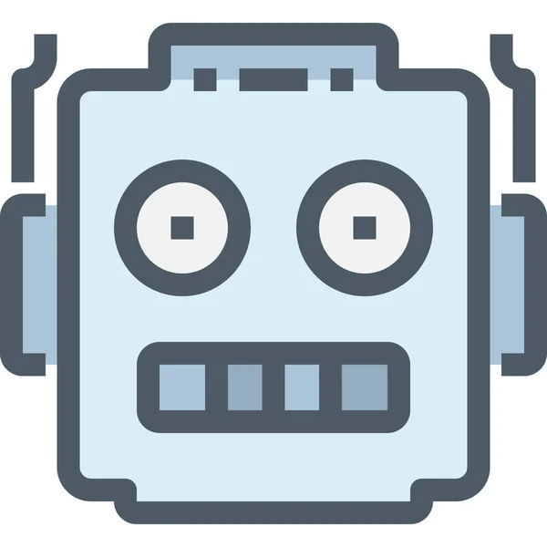Icono Robot Inteligencia Ingeniería Estilo Contorno Lleno — Vector de stock