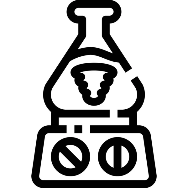 Icône Chimie Chimique Brûleur Dans Style Outline — Image vectorielle