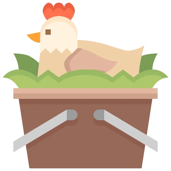 Ikona Kurczaka Drobiowego Kategorii Wielkanoc — Wektor stockowy
