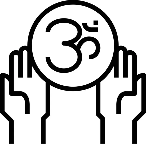 Значок Индийской Руки Diwali — стоковый вектор