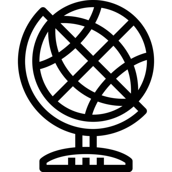 Icône Globe Éducation Affaires Dans Style Contour — Image vectorielle