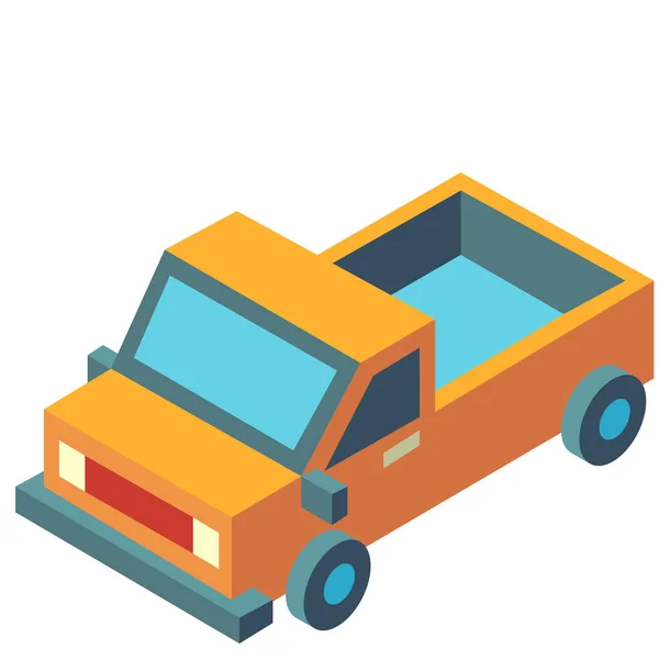 Automobile Isometric Pickup Icon Isometric Style — Stock Vector