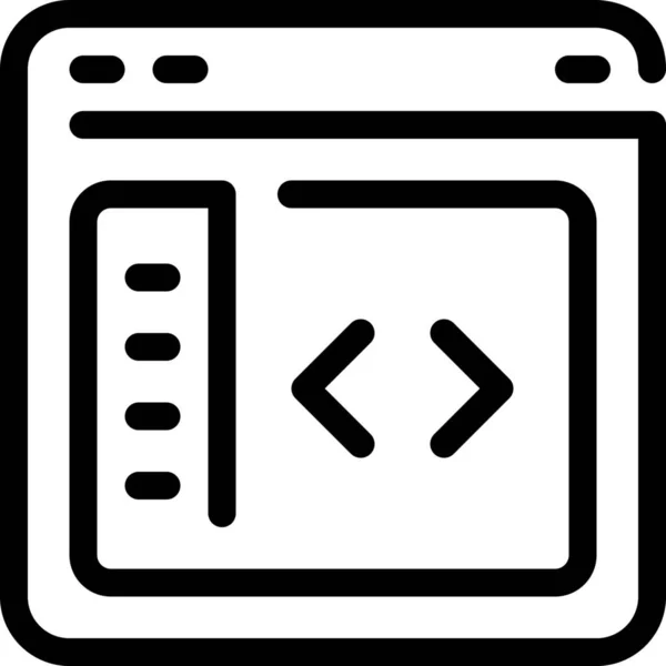 Código Del Navegador Icono Codificación Estilo Esquema — Vector de stock