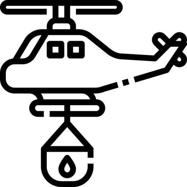 Иконка Вертолета Стиле Абрис — стоковый вектор