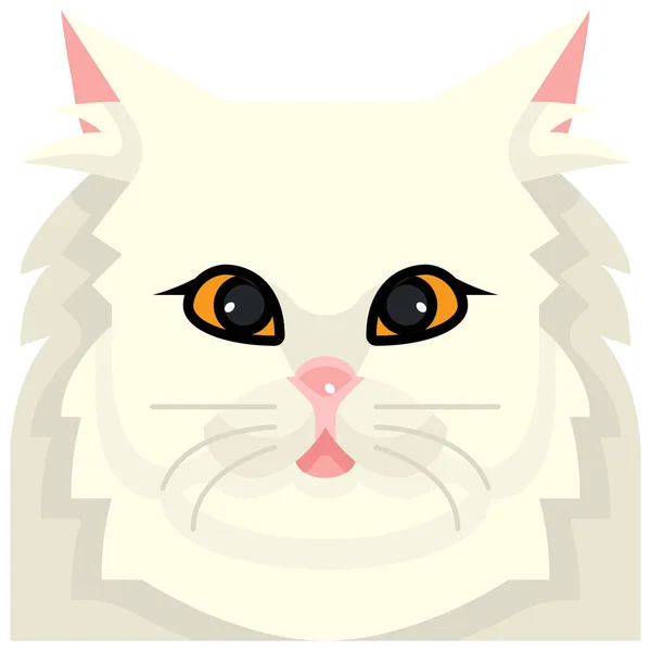 Tier Avatar Katzen Ikone Flachen Stil — Stockvektor