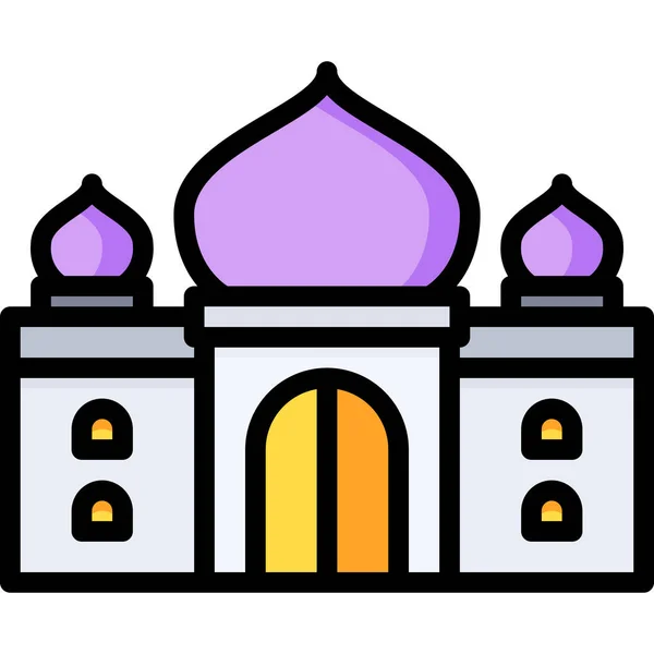 Ikon Markah Tanah Mahal India - Stok Vektor