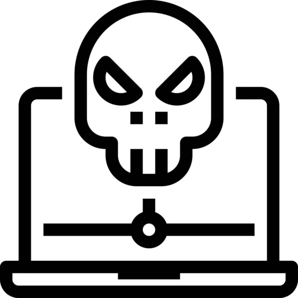 Bug Hack Εικονίδιο Χάκερ Στυλ Περίγραμμα — Διανυσματικό Αρχείο